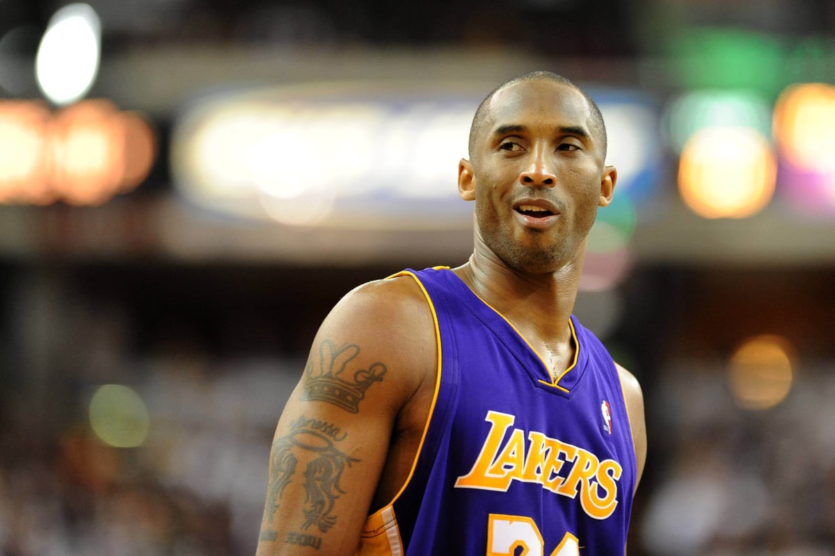 Kobe Bryant smiles