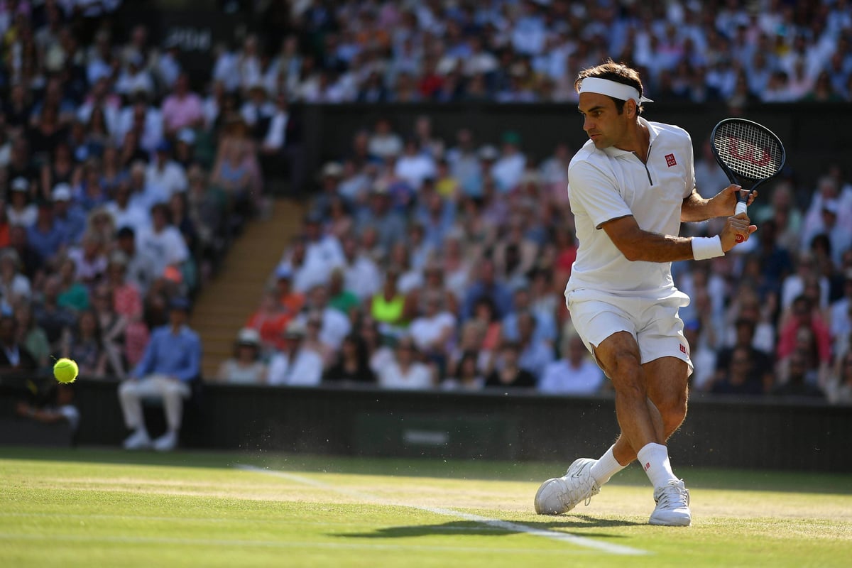 Roger Federer ready to hit the ball