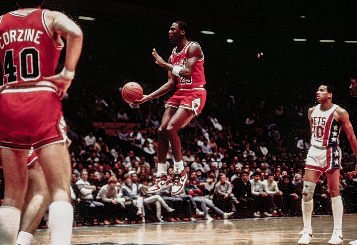 Michael Jordan shoots