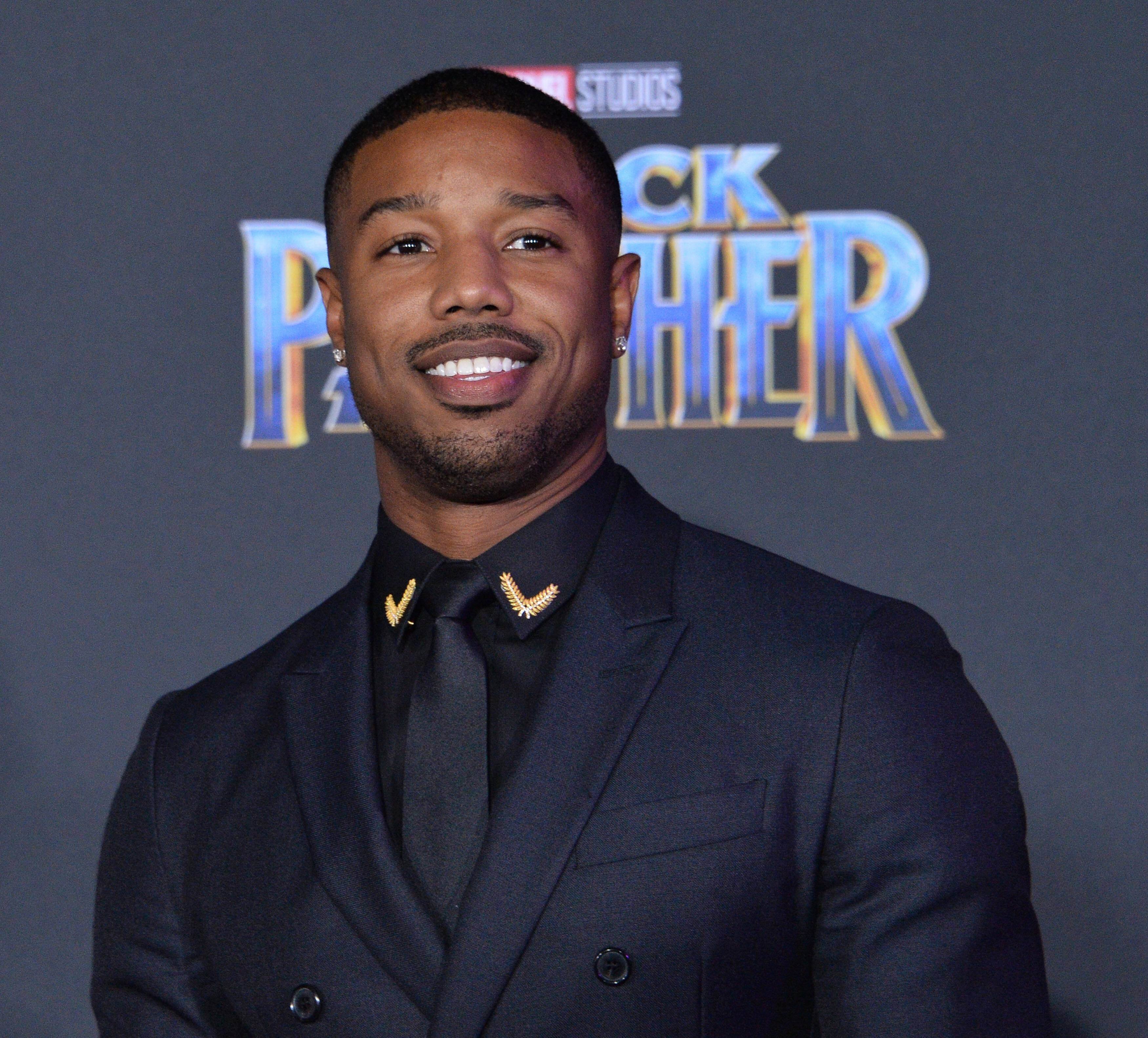 Cast member Michael B. Jordan attends the premiere of the sci-fi motion picture Black Panther.