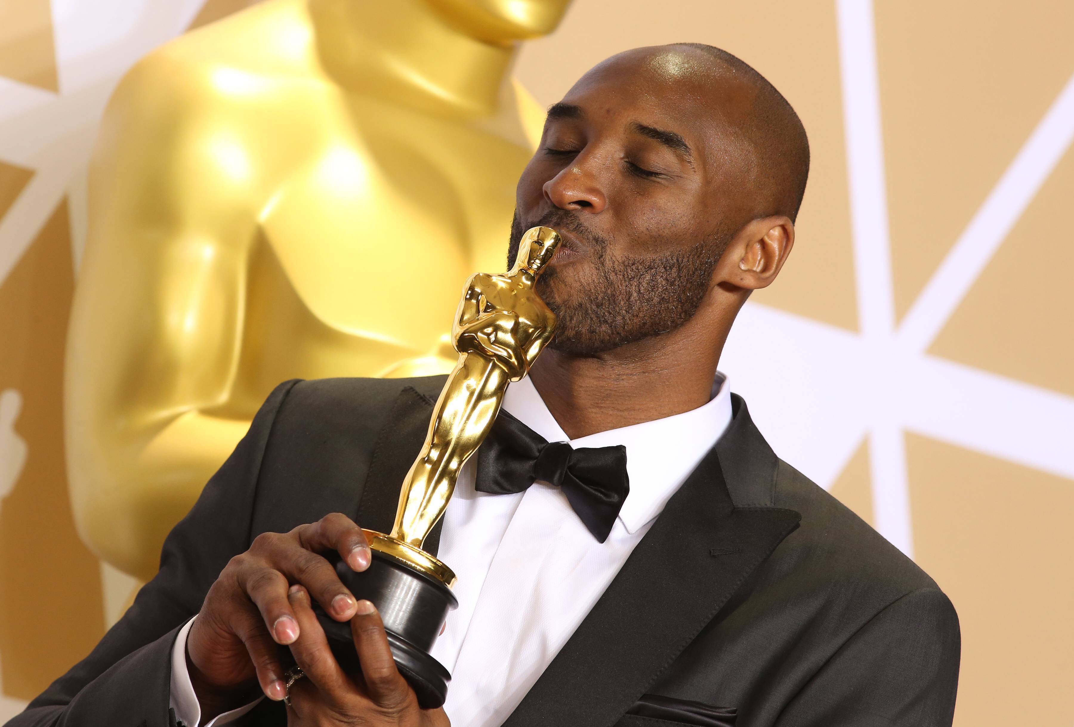 Foto von Kobe Bryant im Presseraum bei der 90. Oscarverleihung im Dolby Theatre in Hollywood, Kalifornien.