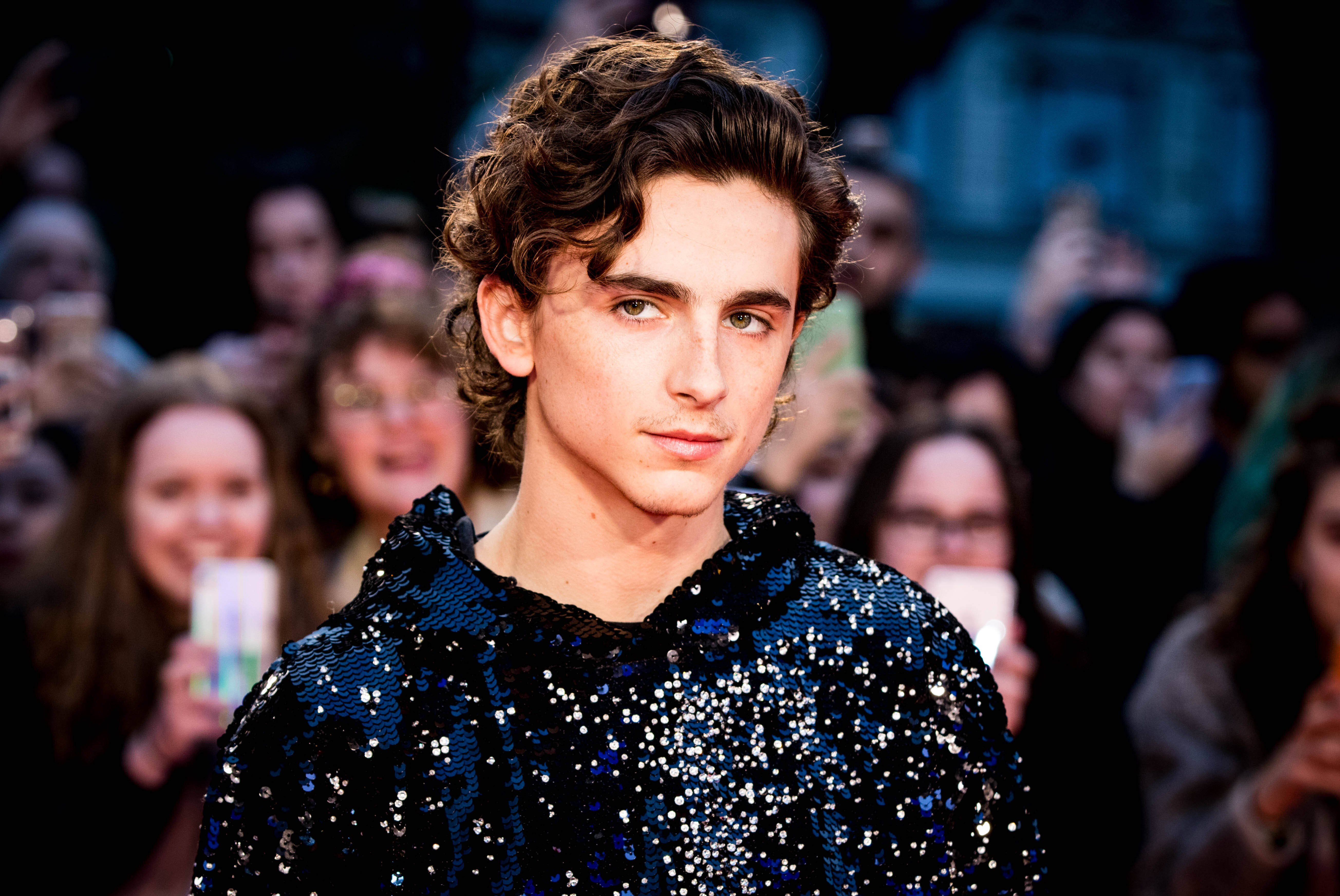 Timothee Chalamet arriving at the premiere of The King during the 63rd BFI London Film Festival