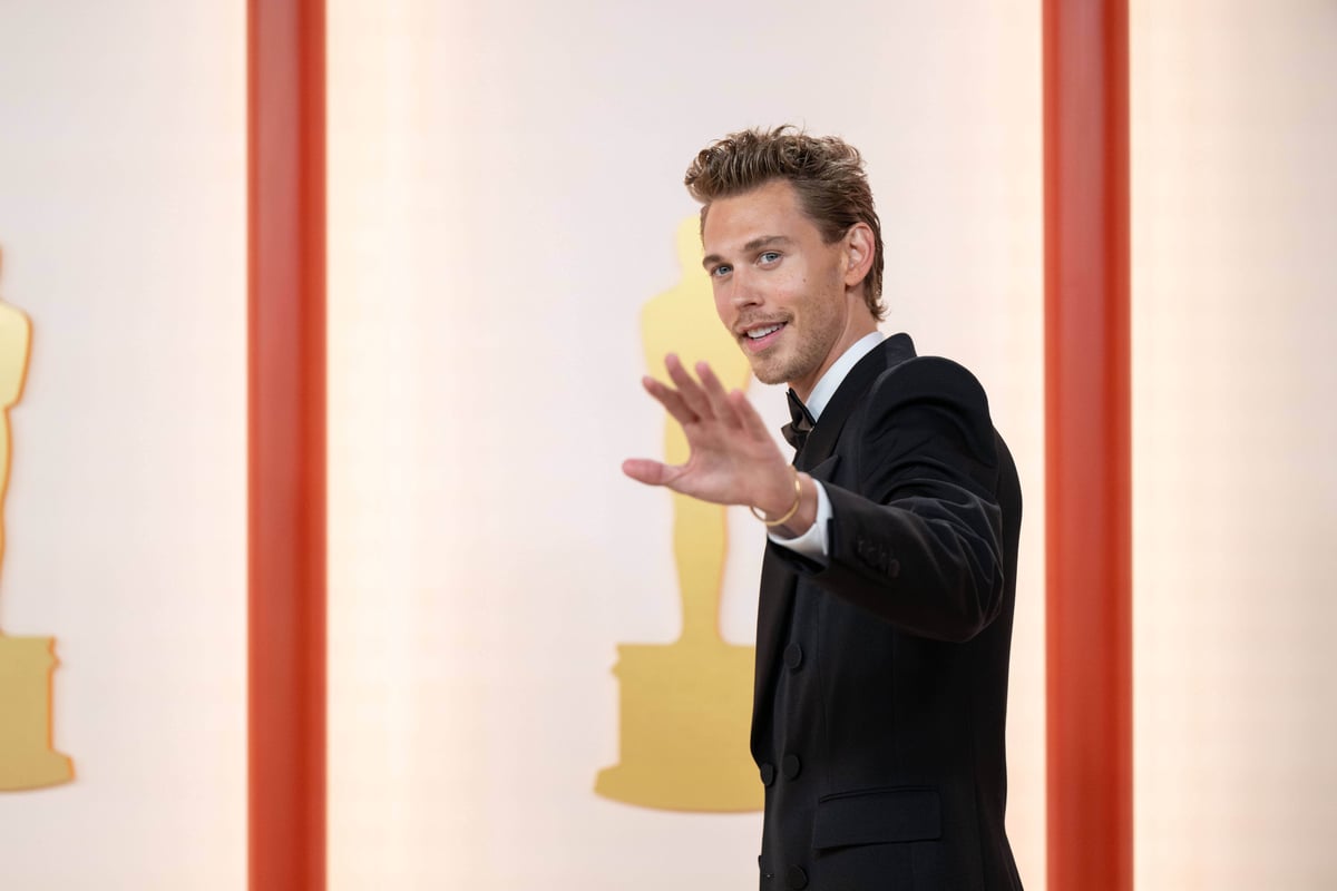 Oscar nominee Austin Butler arrives on the red carpet of the 95th Oscars.