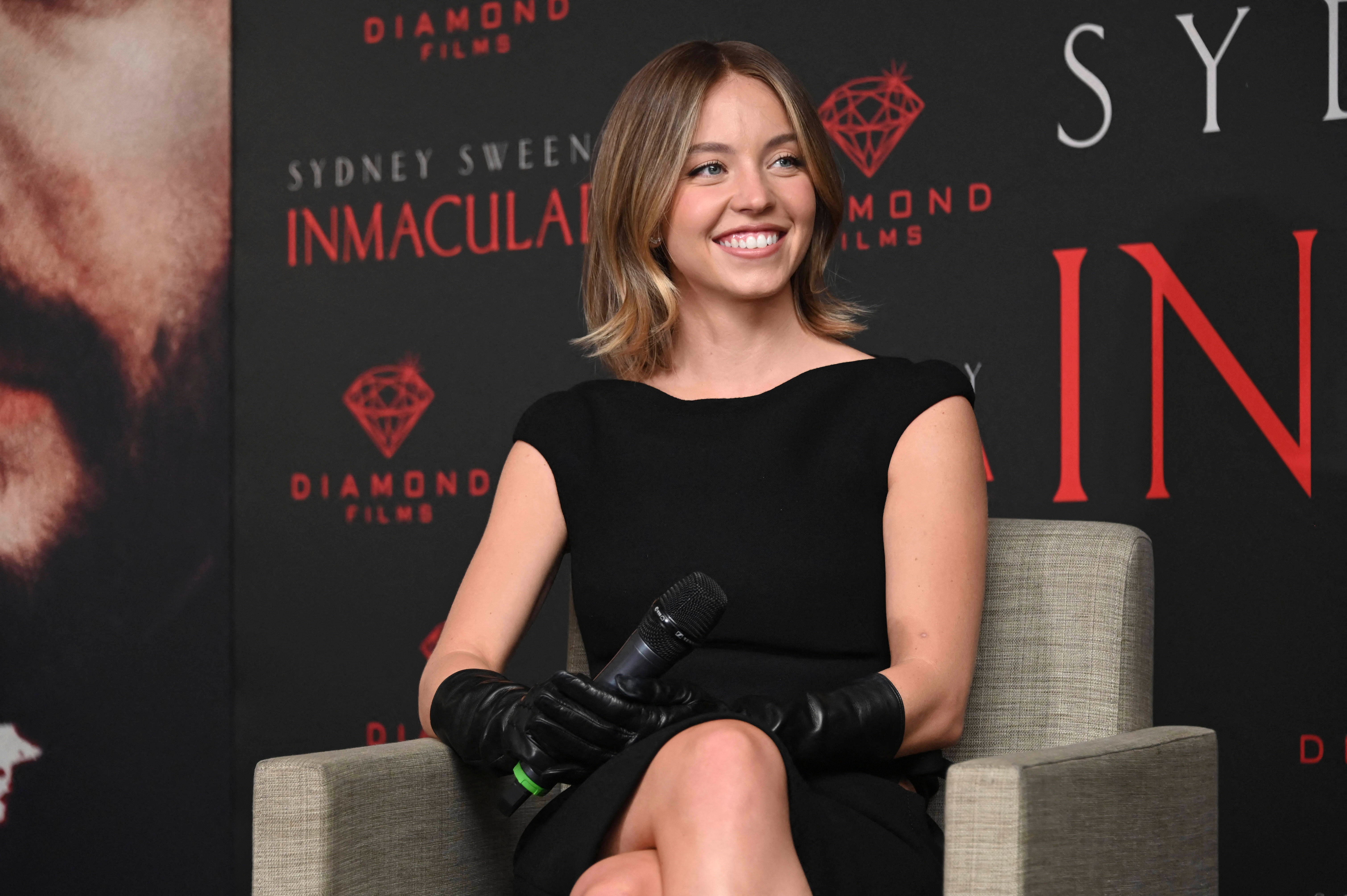 Actress Sydney Sweeney attends the Immaculate press conference at Mexico City.