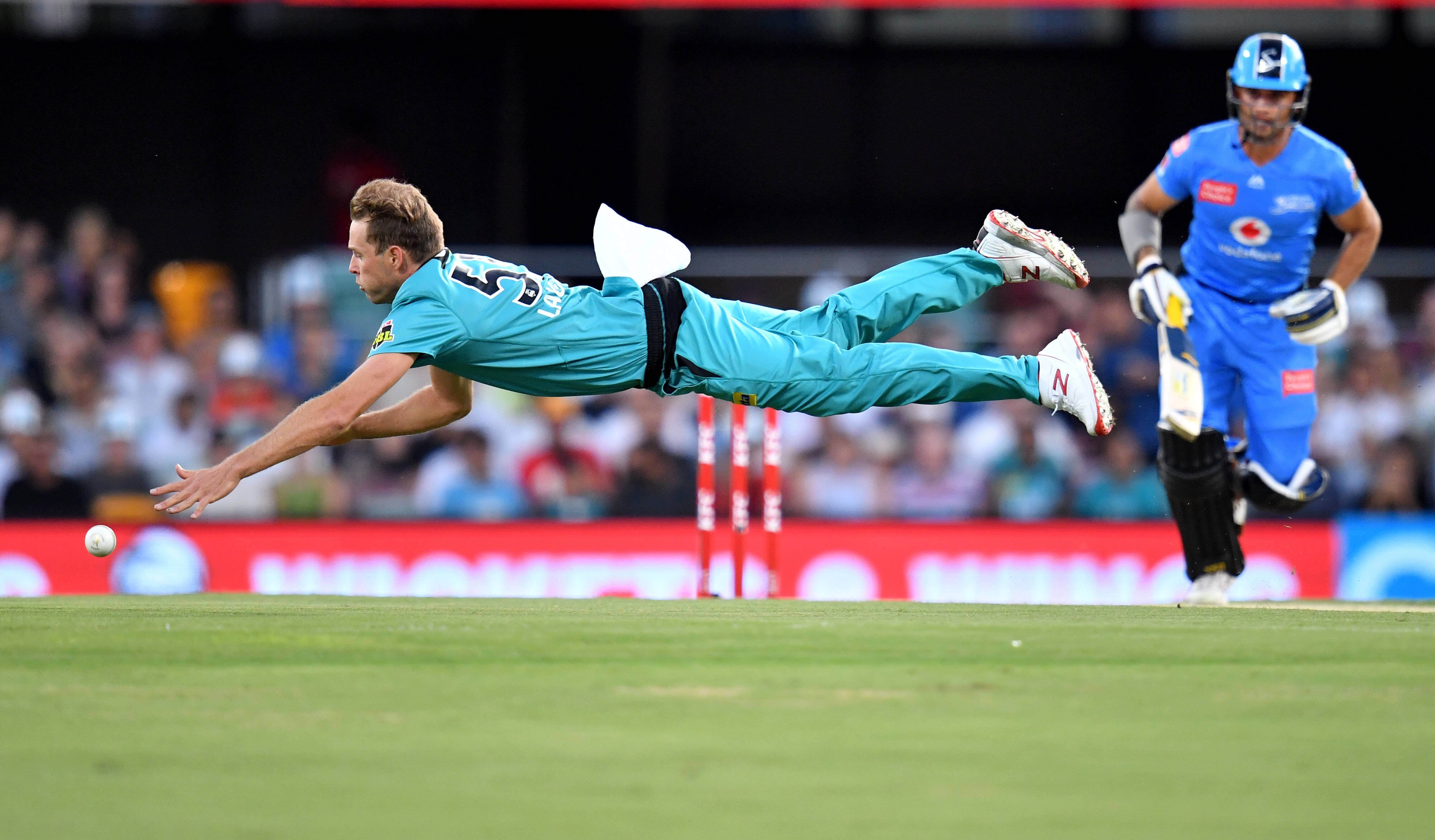Ben Laughlin dives for the ball