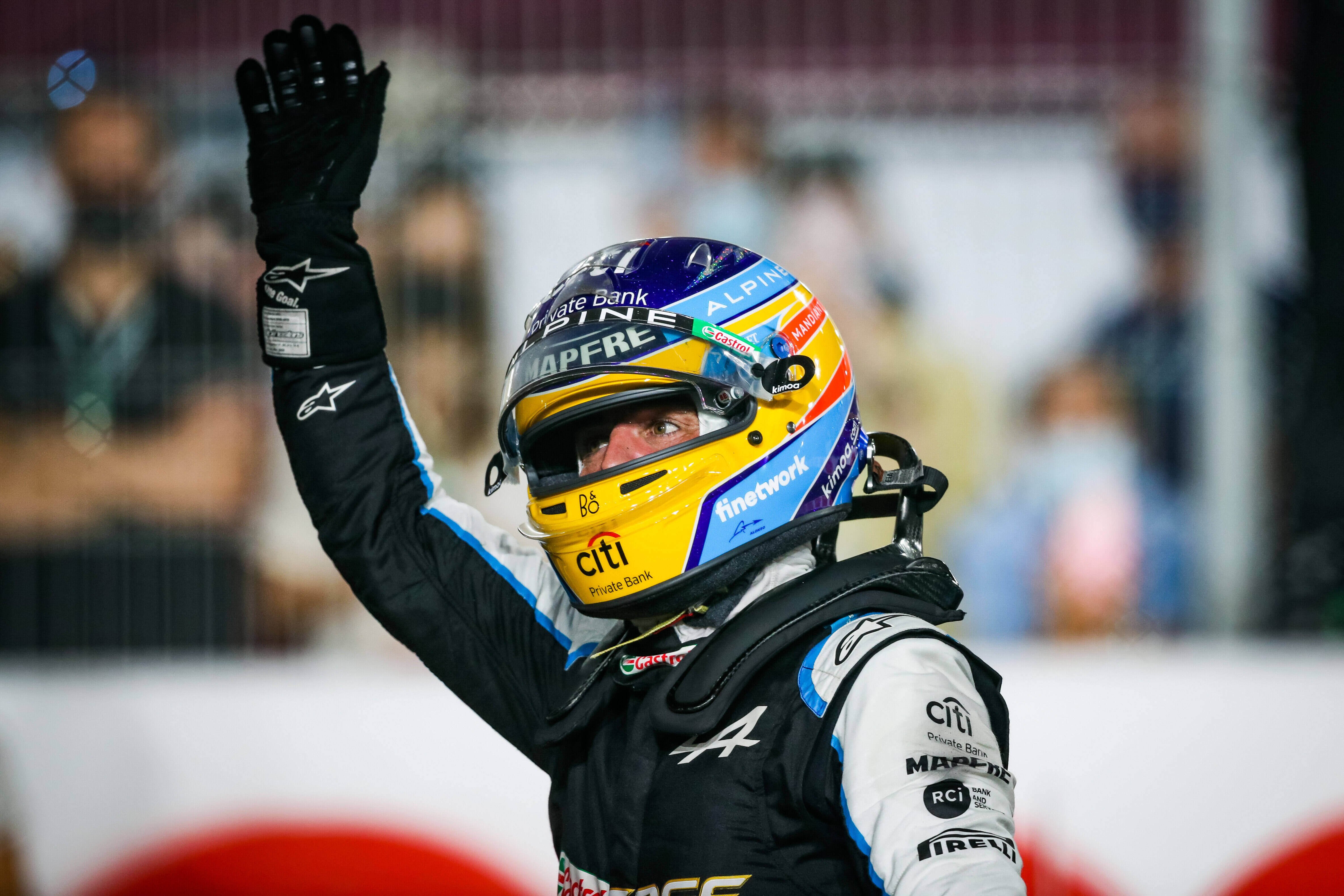 Fernando Alonso after winning the 3rd place at the 2021 Formula 1 Qatar Grand Prix.