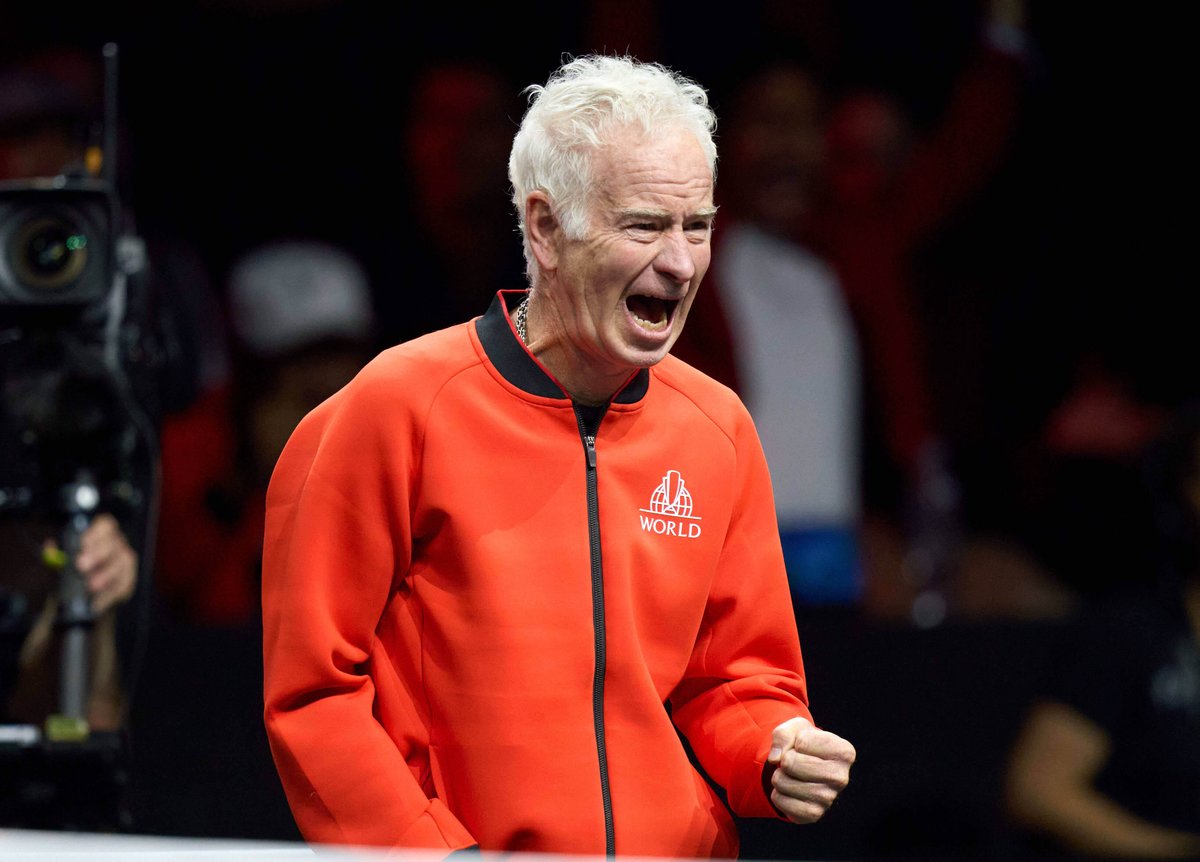 John McEnroe celebrates Laver Cup